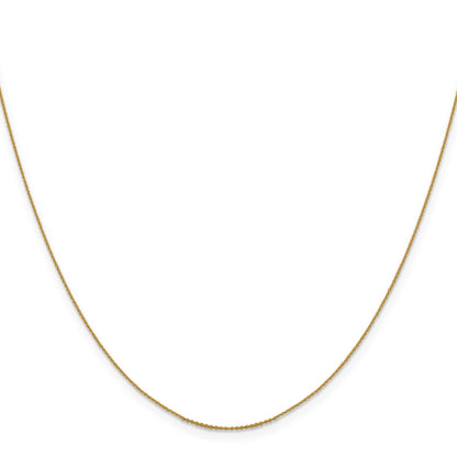 22 Inch 14K Yellow Gold .85 mm D/C Cable Chain Necklace