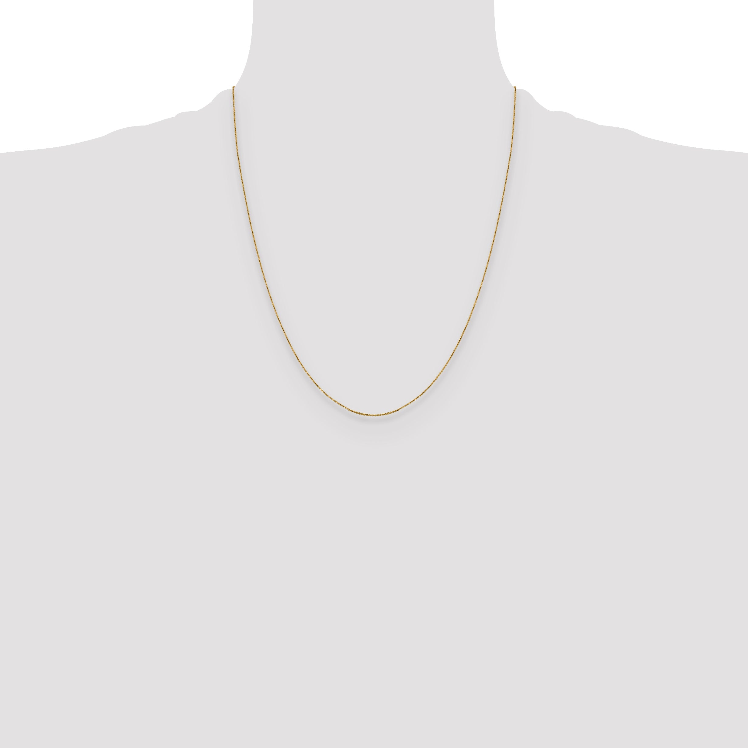 22 Inch 14K Yellow Gold .85 mm D/C Cable Chain Necklace