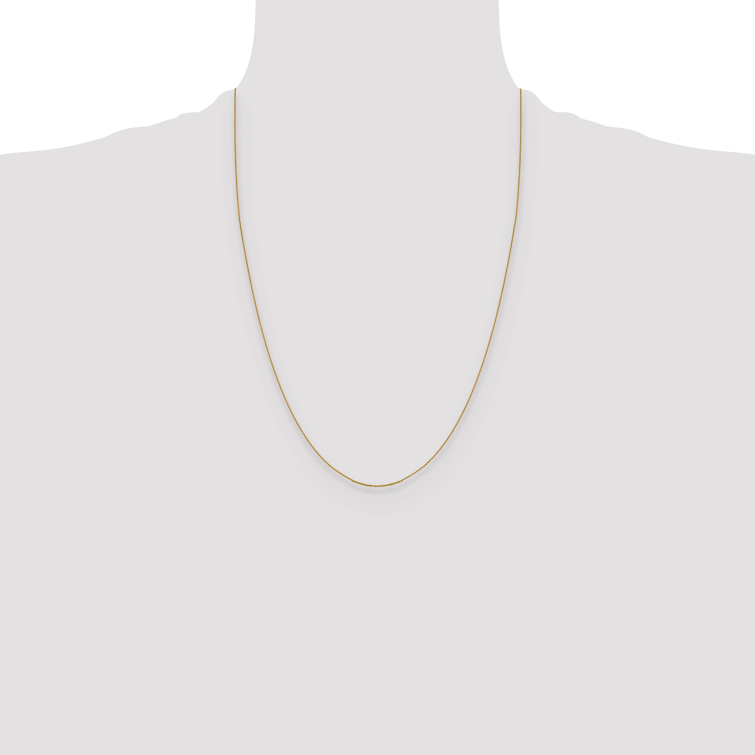 24 Inch 14K Yellow Gold .85 mm D/C Cable Chain Necklace