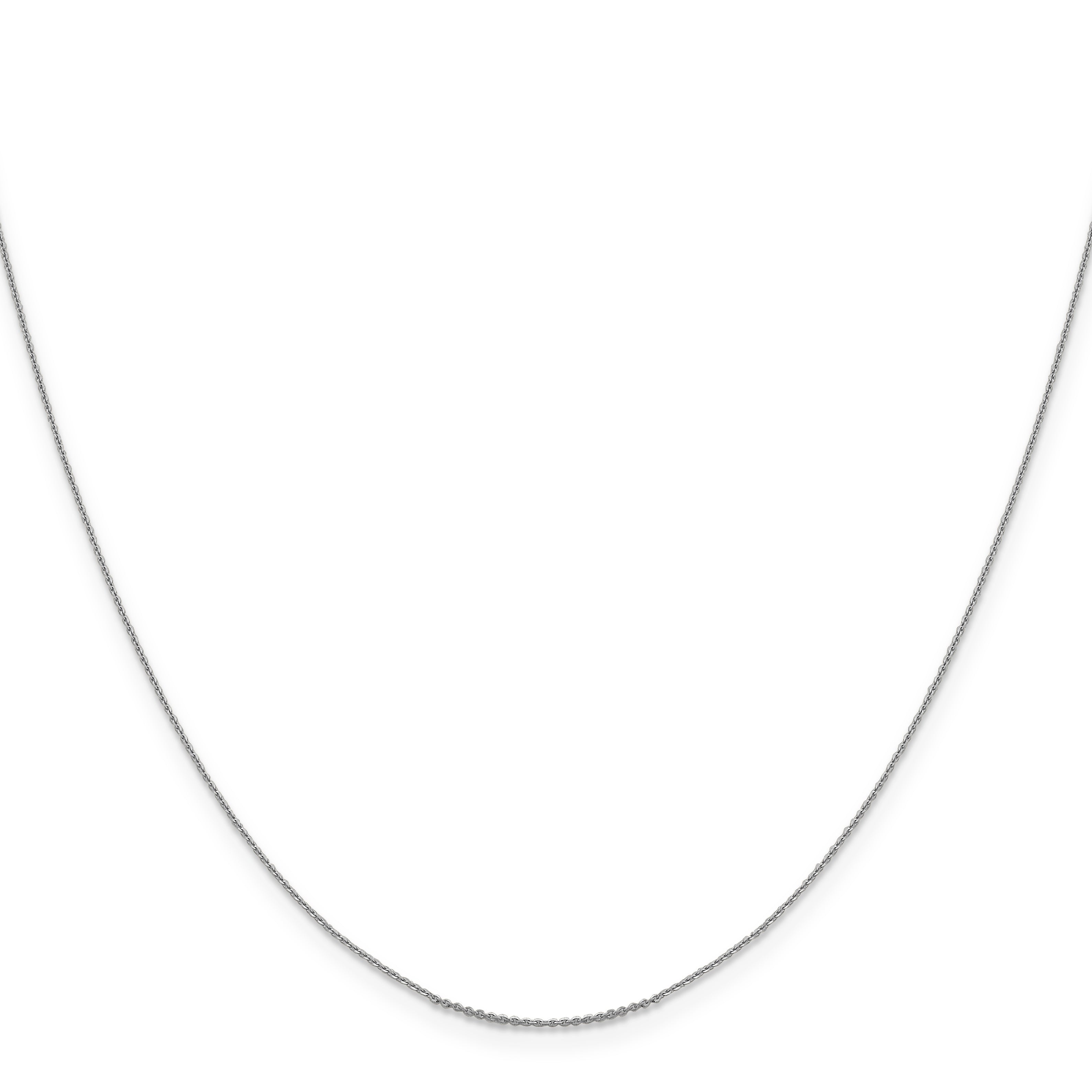 22 Inch 14K White Gold .85 mm D/C Cable Chain Necklace