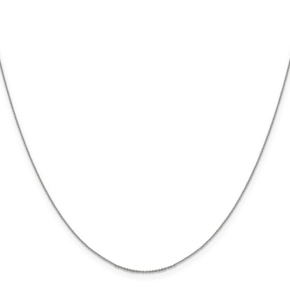 22 Inch 14K White Gold .85 mm D/C Cable Chain Necklace