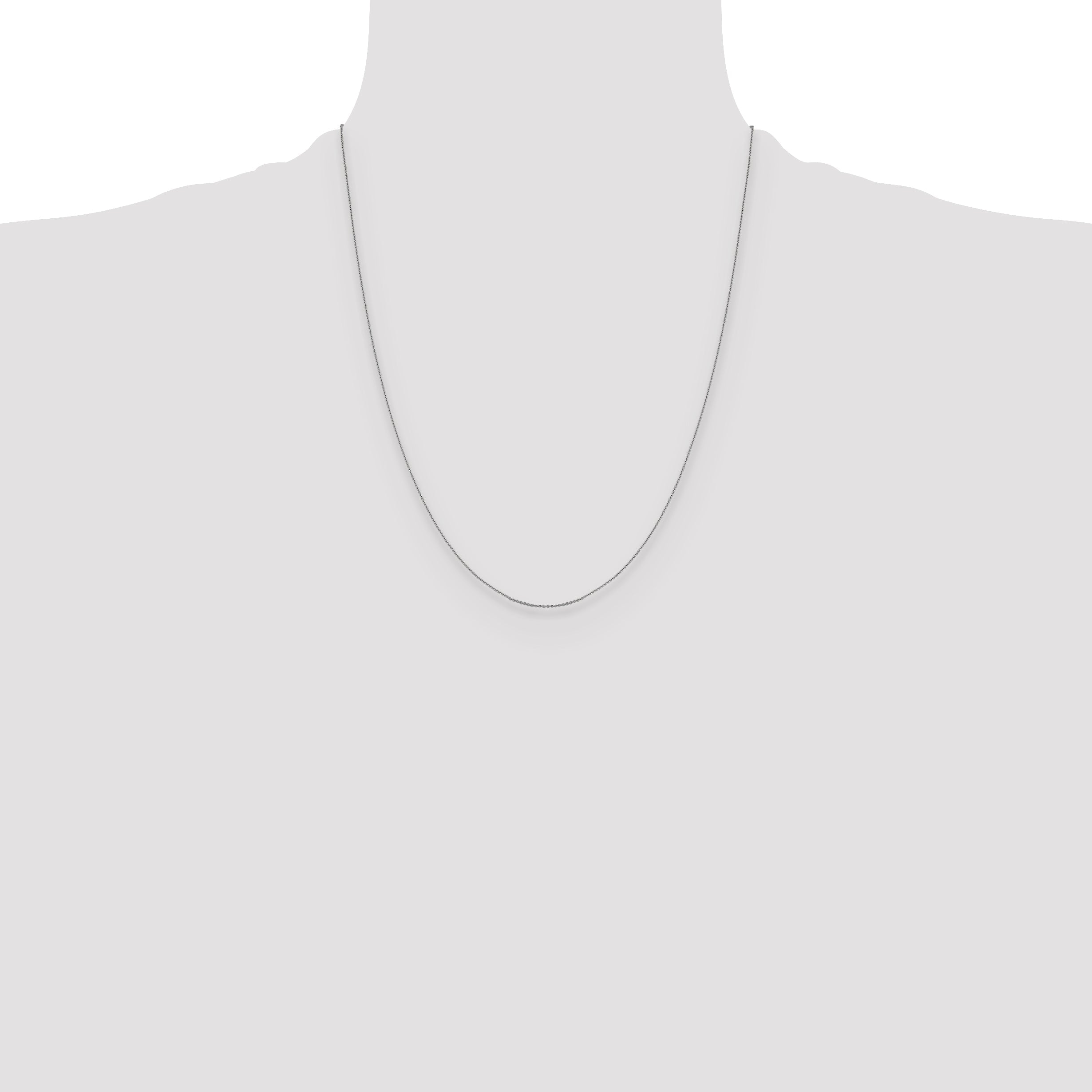 22 Inch 14K White Gold .85 mm D/C Cable Chain Necklace