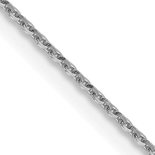 24 Inch 14K White Gold .85 mm D/C Cable Chain Necklace