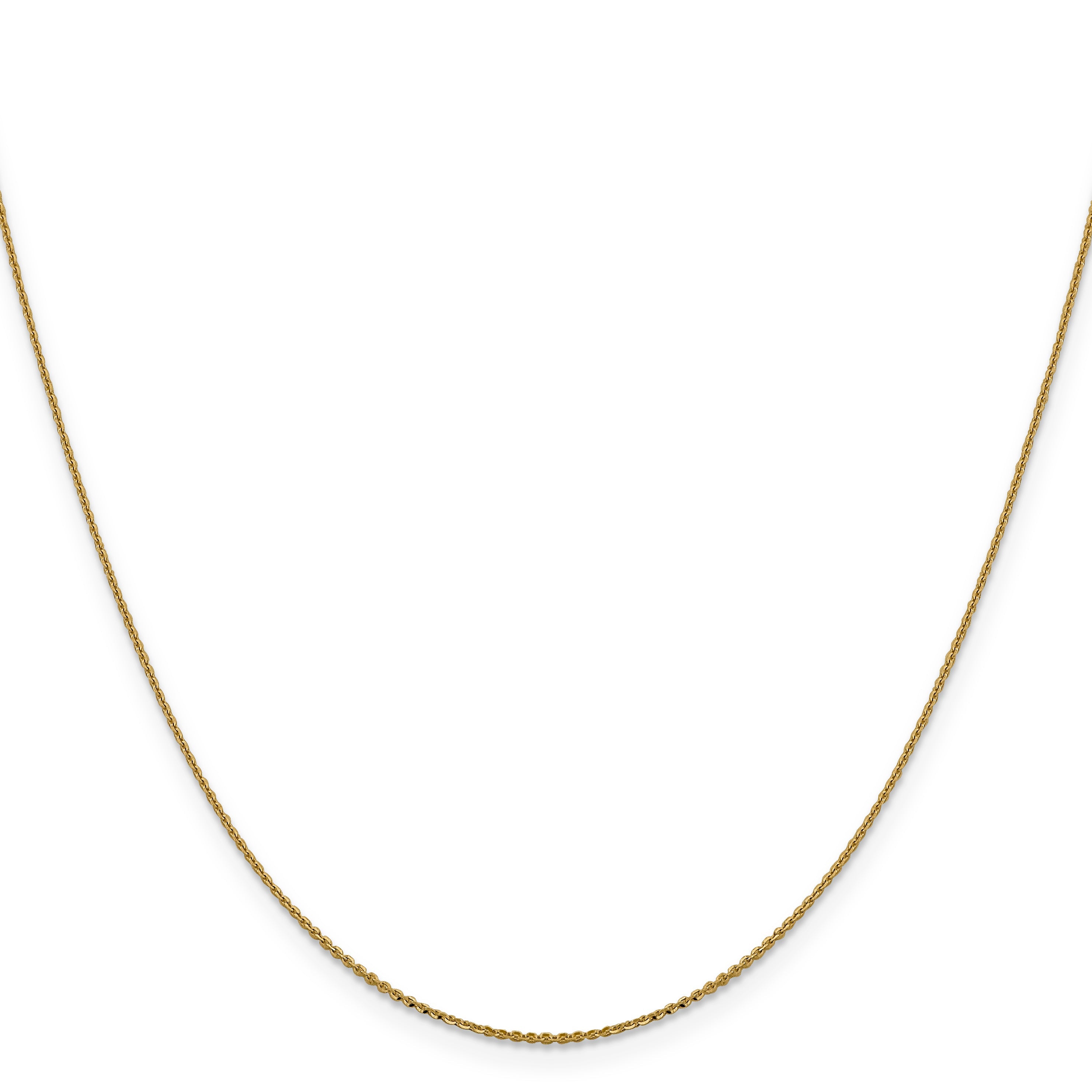 24 Inch 14K Yellow Gold 1.0 mm D/C Cable Chain Necklace