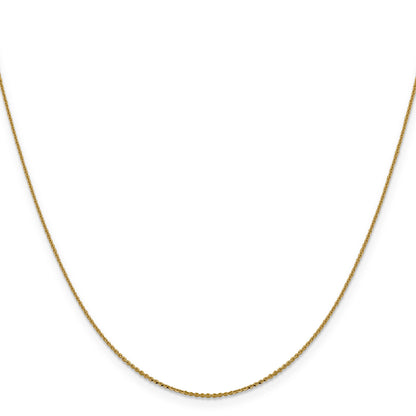 24 Inch 14K Yellow Gold 1.0 mm D/C Cable Chain Necklace