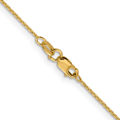 24 Inch 14K Yellow Gold 1.0 mm D/C Cable Chain Necklace