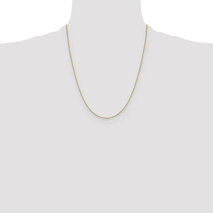 22 Inch 14K Yellow Gold 1.0 mm D/C Cable Chain Necklace