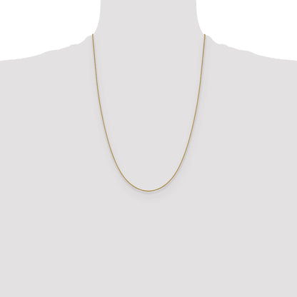 24 Inch 14K Yellow Gold 1.0 mm D/C Cable Chain Necklace