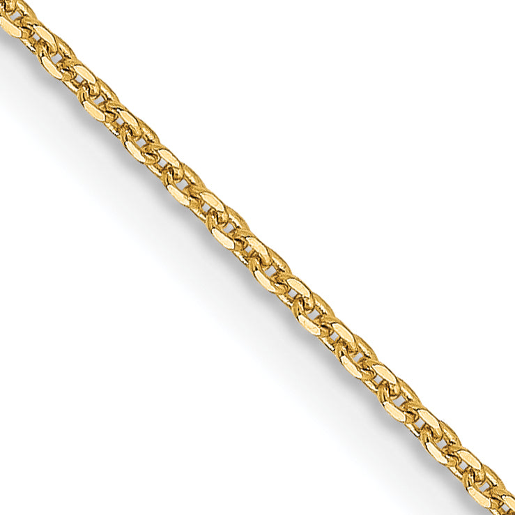 24 Inch 14K Yellow Gold 1.0 mm D/C Cable Chain Necklace