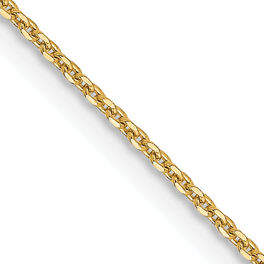 24 Inch 14K Yellow Gold 1.0 mm D/C Cable Chain Necklace