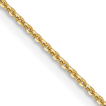 22 Inch 14K Yellow Gold 1.0 mm D/C Cable Chain Necklace