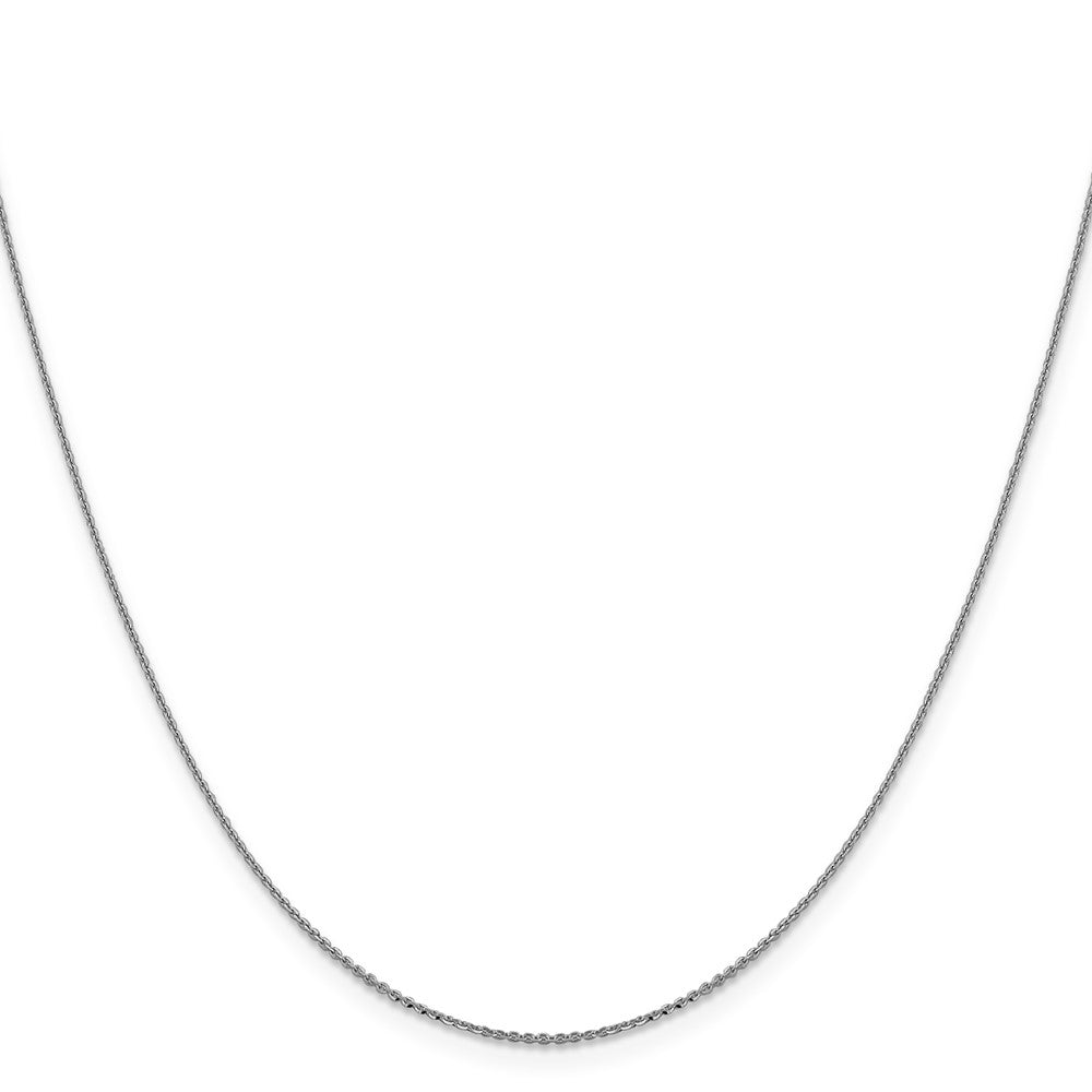 24 Inch 14K White Gold 1.0 mm D/C Cable Chain Necklace