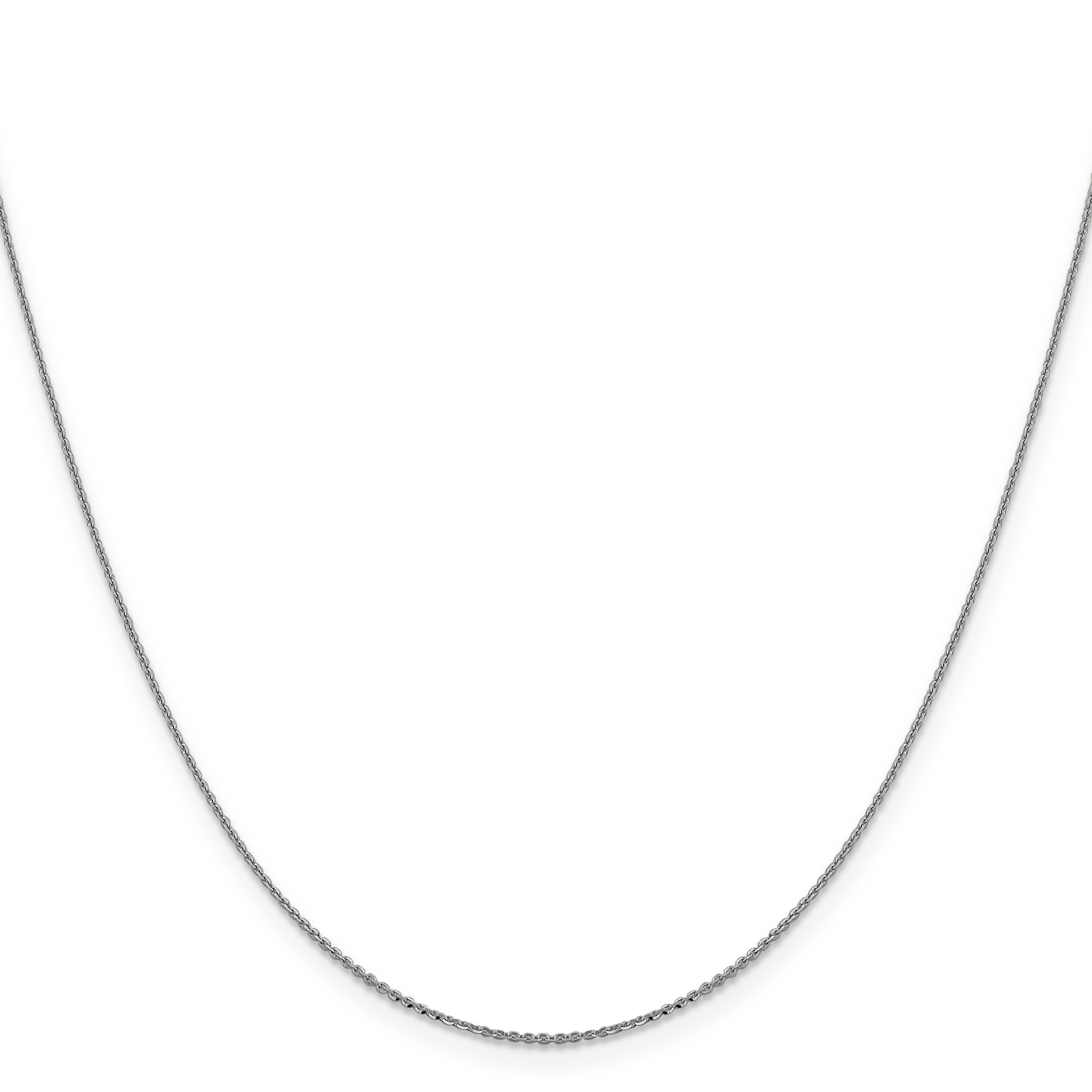 22 Inch 14K White Gold 1.0 mm D/C Cable Chain Necklace