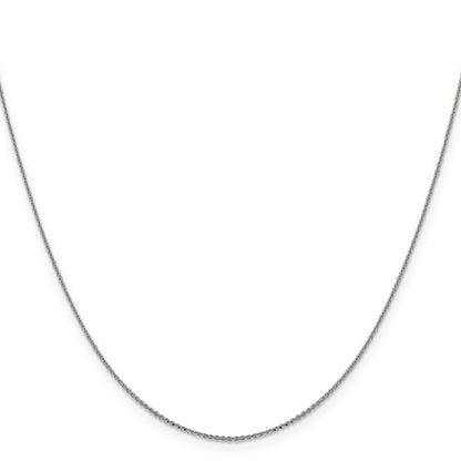 22 Inch 14K White Gold 1.0 mm D/C Cable Chain Necklace