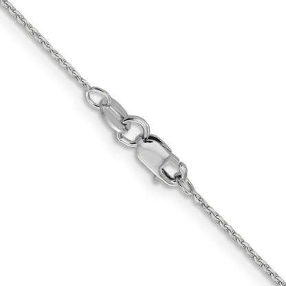 24 Inch 14K White Gold 1.0 mm D/C Cable Chain Necklace