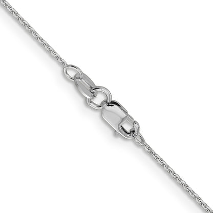 22 Inch 14K White Gold 1.0 mm D/C Cable Chain Necklace