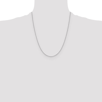 22 Inch 14K White Gold 1.0 mm D/C Cable Chain Necklace