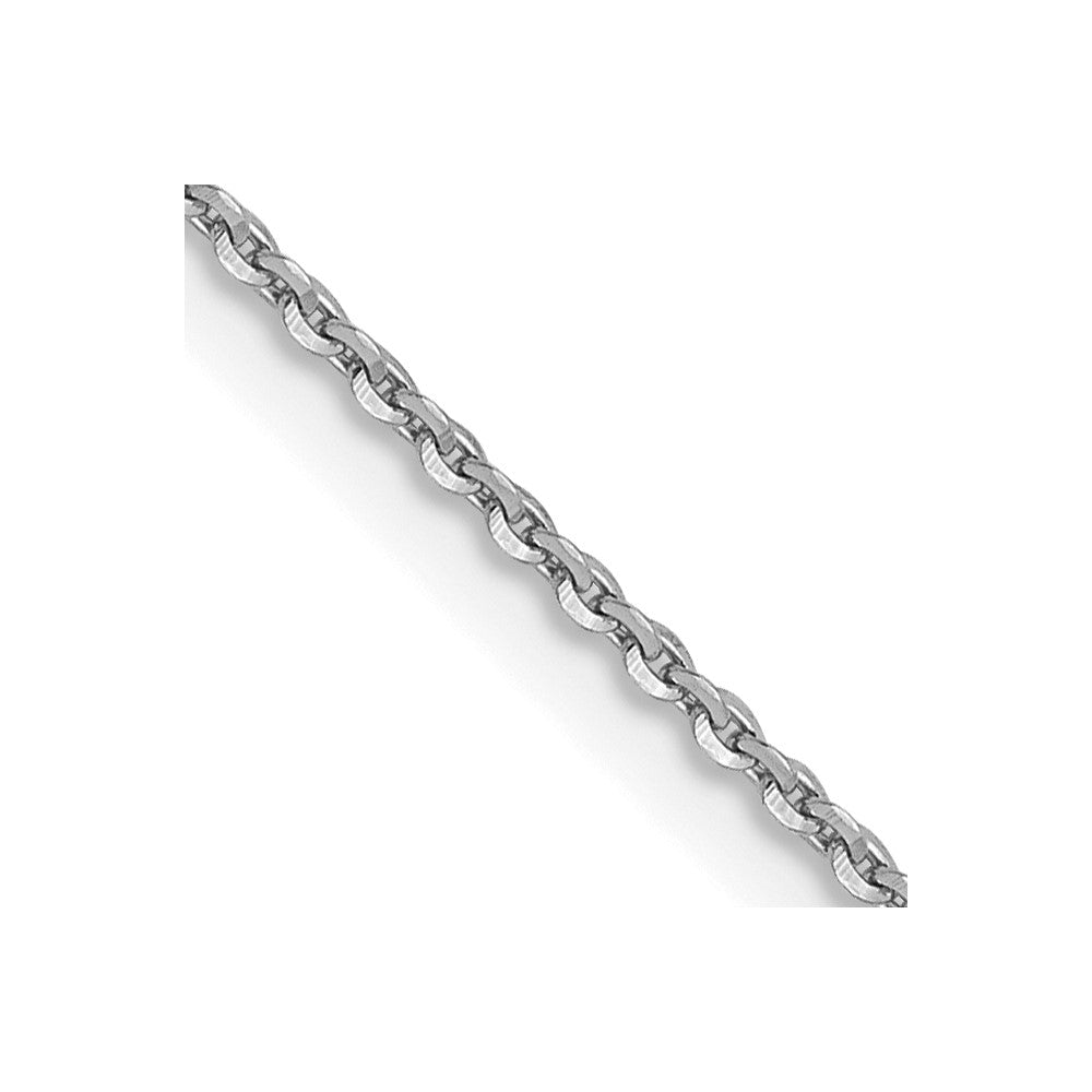 24 Inch 14K White Gold 1.0 mm D/C Cable Chain Necklace