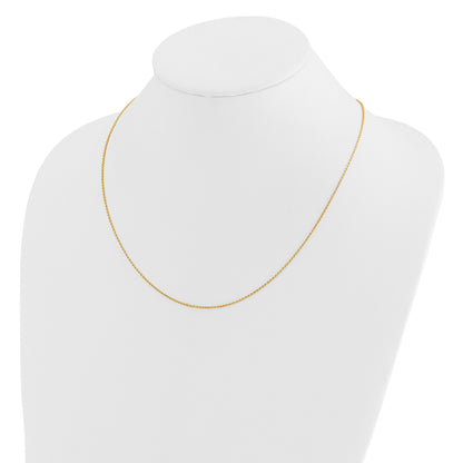 22 Inch 14K Adjustable 1.15mm D/C Oval Link Chain Necklace