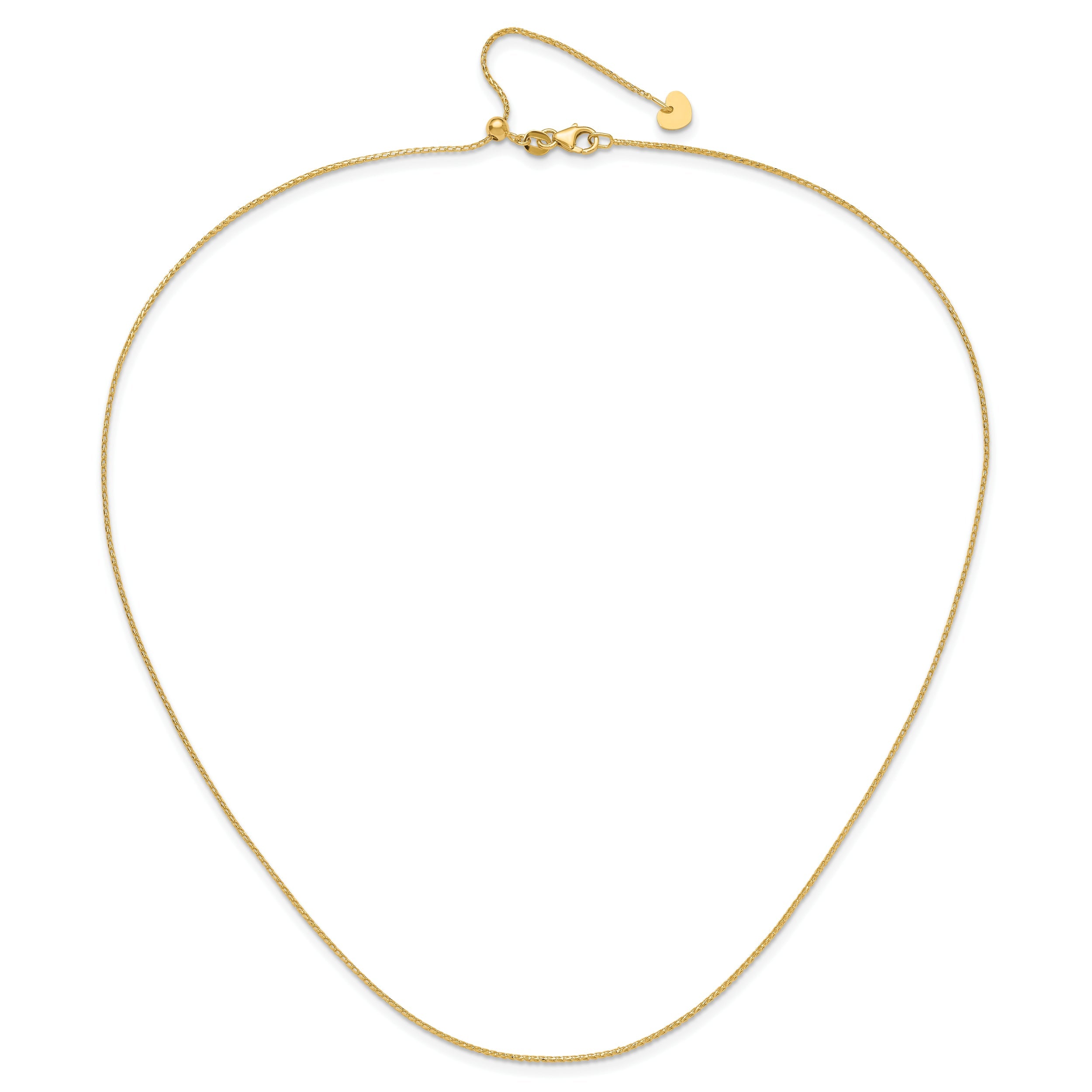 22 Inch 14K Adjustable 1mm D/C Open Franco Chain Necklace