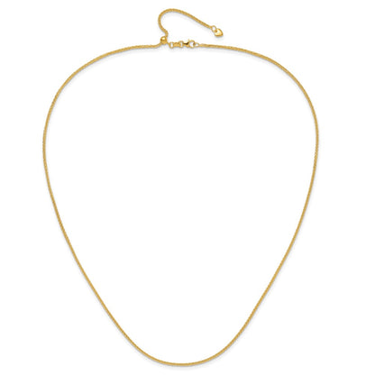 22 Inch 14K Adjustable 1.5mm Wheat Chain Necklace