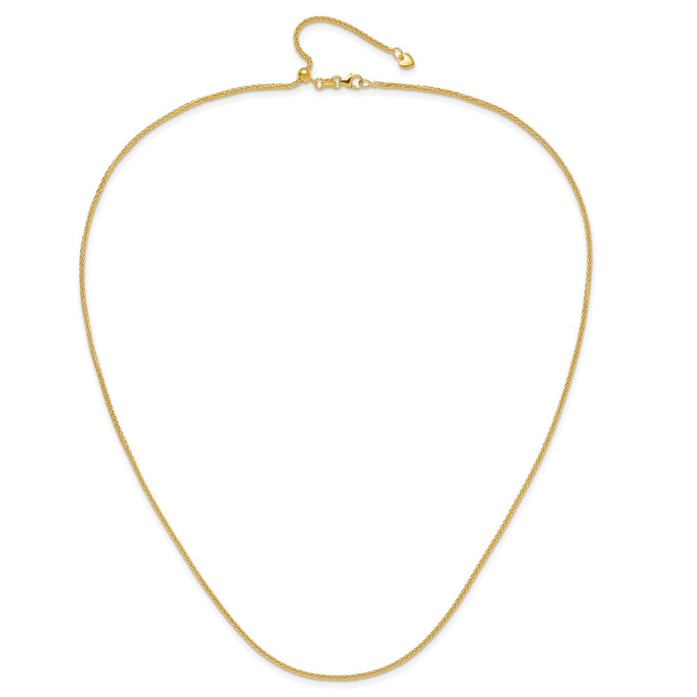 30 Inch 14K Adjustable 1.5mm Wheat Chain Necklace