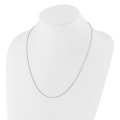 22 Inch 14K White Gold Adjustable 1.5mm Wheat Chain Necklace