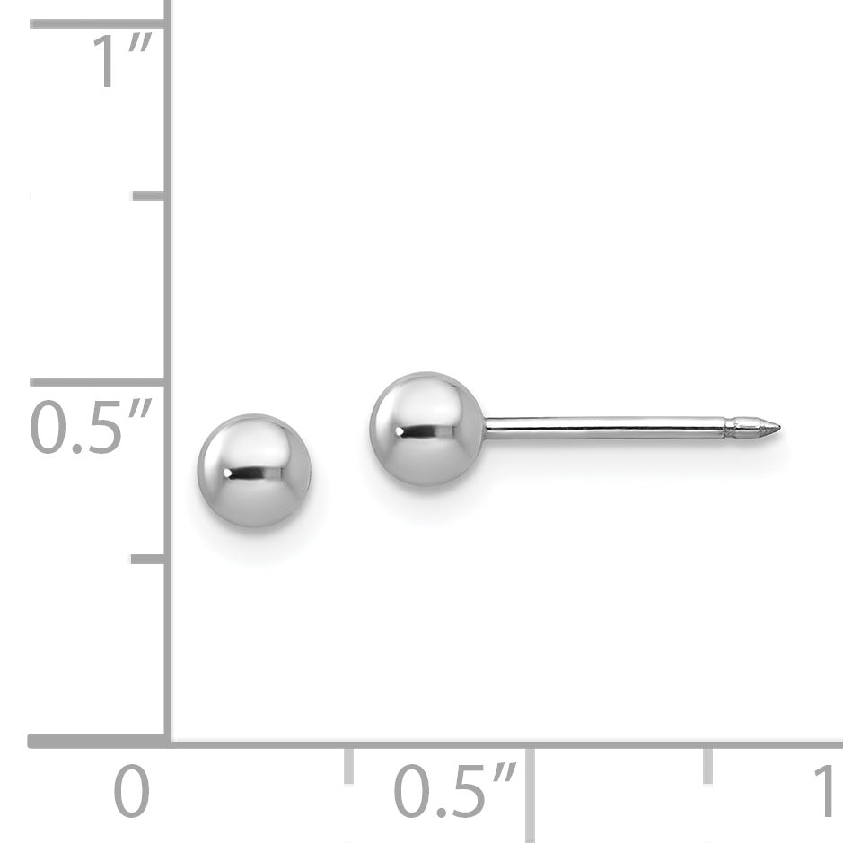 14K White Gold Inverness 4mm Ball Post Earrings
