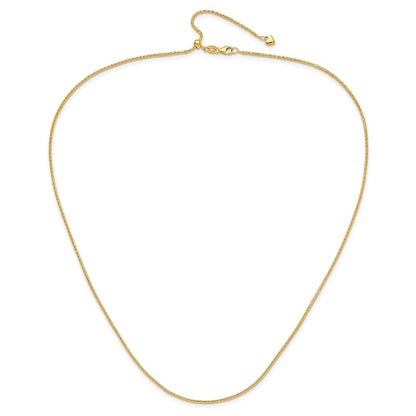 22 Inch 14K Adjustable 1.3mm D/C Wheat Chain Necklace