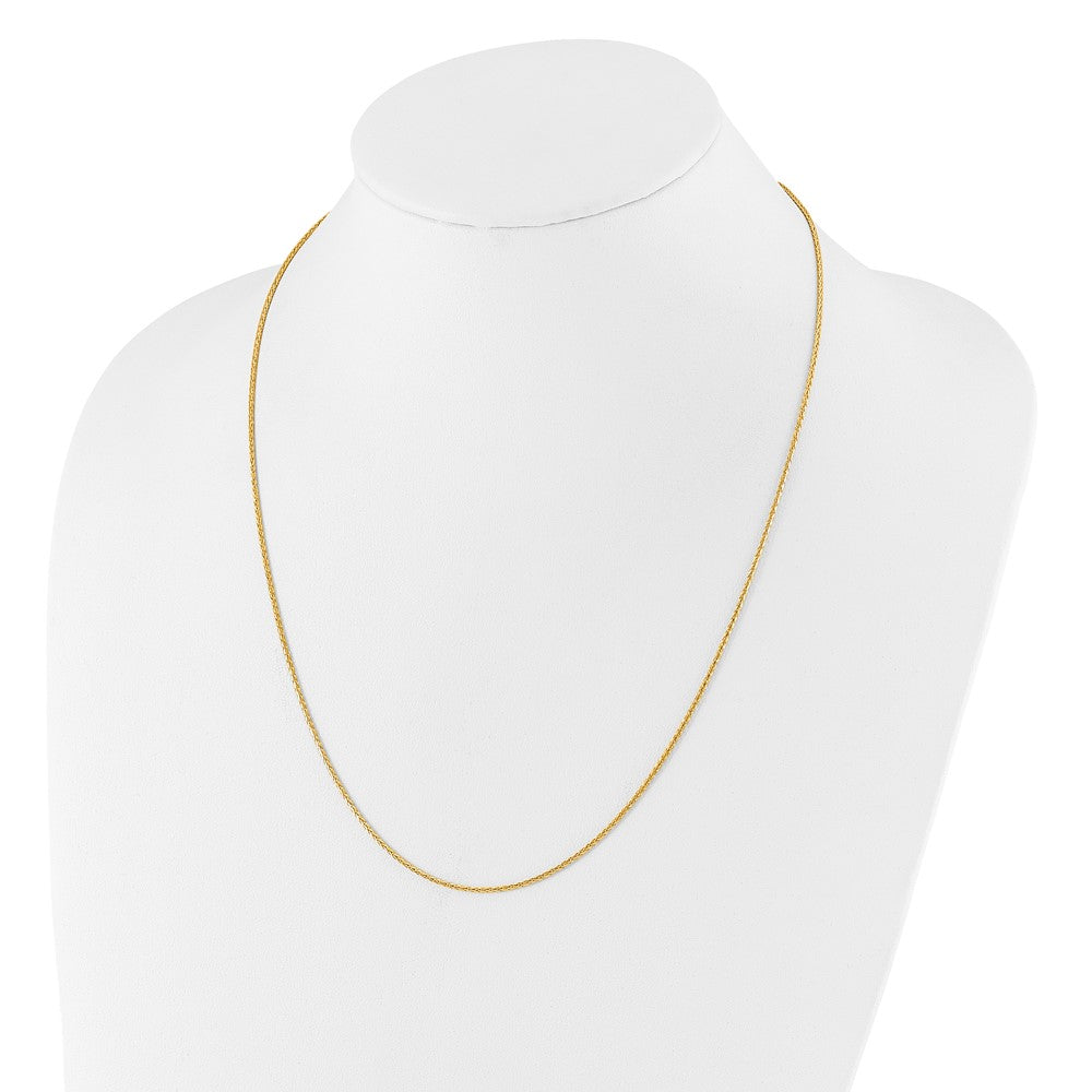 22 Inch 14K Adjustable 1.3mm D/C Wheat Chain Necklace