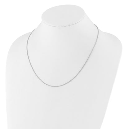 22 Inch 14K White Gold Adjustable 1.3mm D/C Wheat Chain Necklace