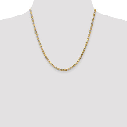 20 Inch 14K 3mm Concave Anchor Chain Necklace