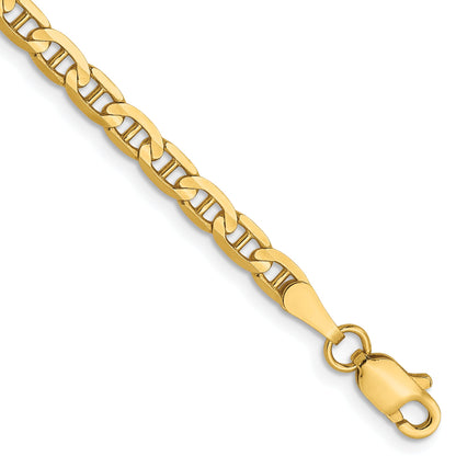 8 Inch 14K 3mm Concave Anchor Chain Bracelet