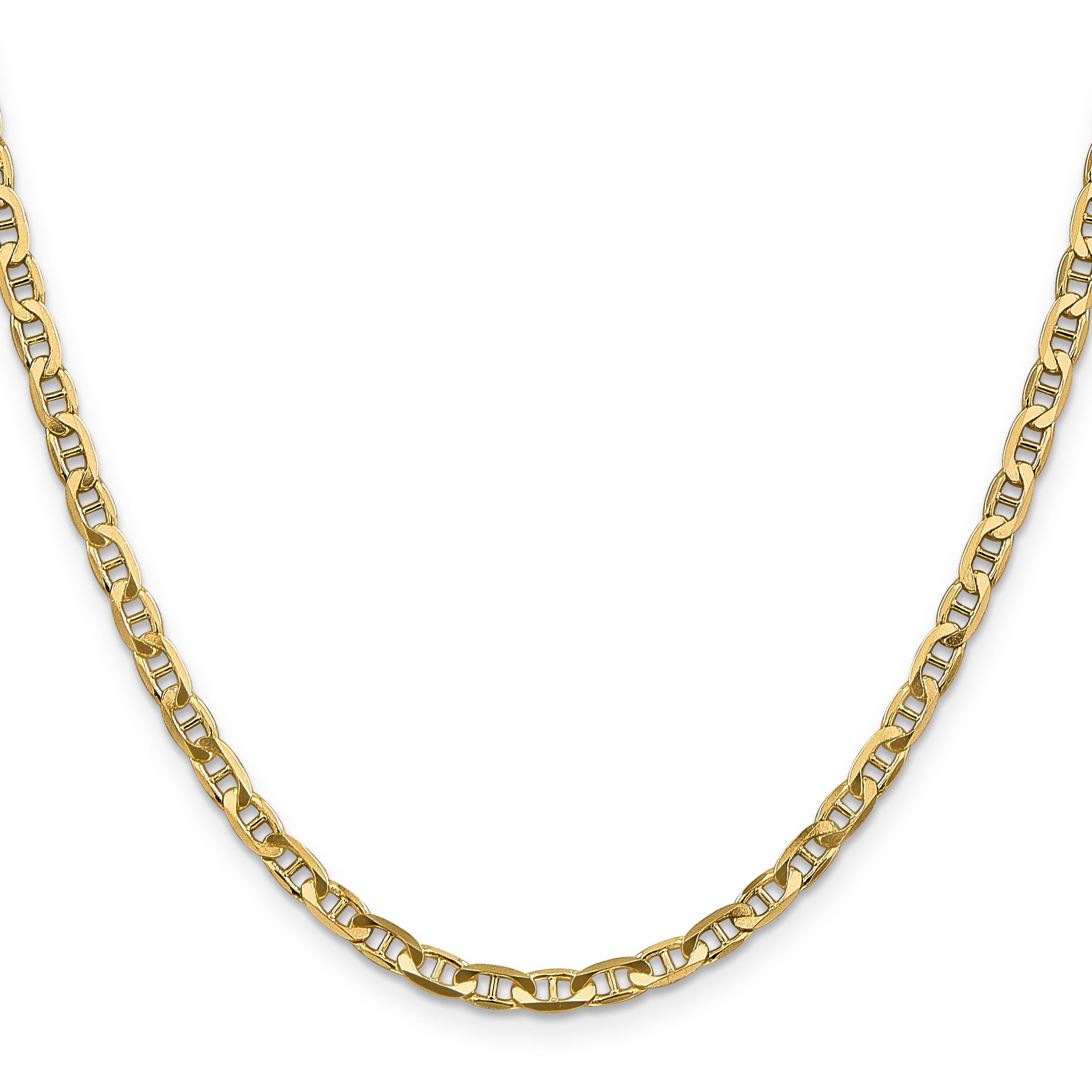 20 Inch 14K 3.75mm Concave Anchor Chain Necklace