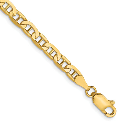 8 Inch 14K 3.75mm Concave Anchor Chain Bracelet