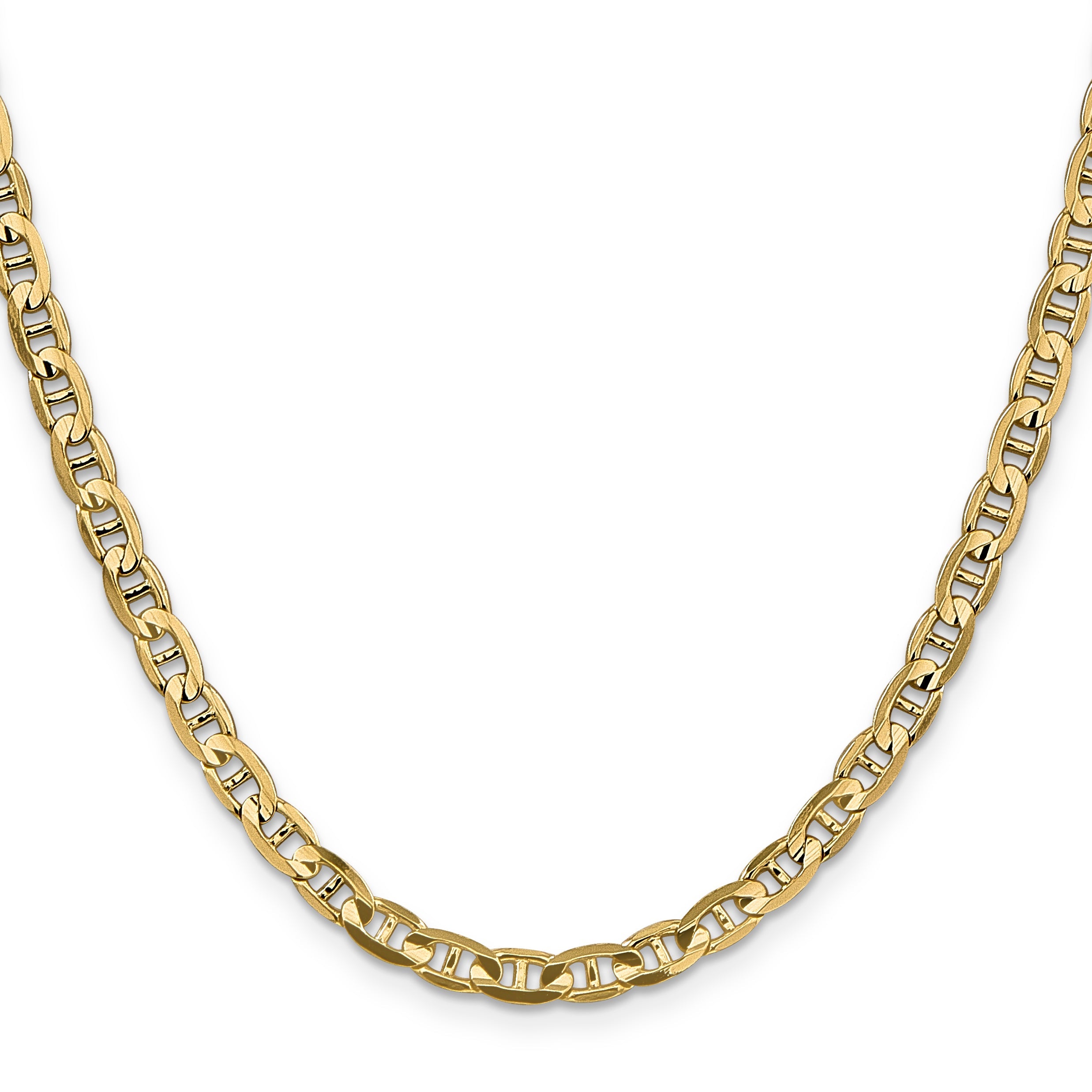 18 Inch 14K 4.5mm Concave Anchor Chain Necklace