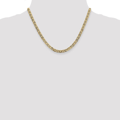18 Inch 14K 4.5mm Concave Anchor Chain Necklace