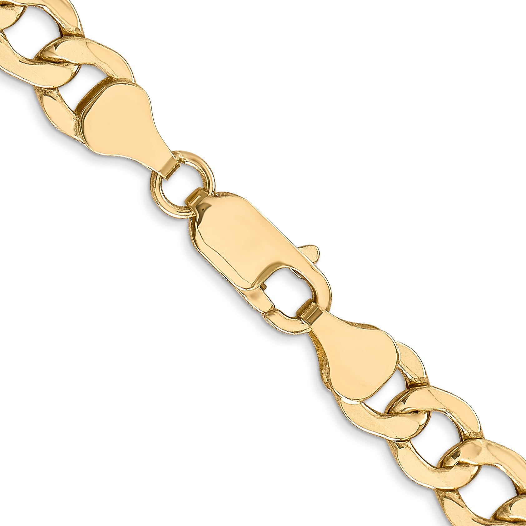 20 Inch 14K 7mm Semi-Solid Curb Link Chain Necklace