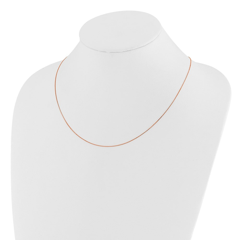 22 Inch 14K Rose Gold Adjustable .55mm Baby Box Chain Necklace