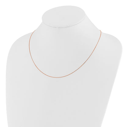 22 Inch 14K Rose Gold Adjustable .55mm Baby Box Chain Necklace