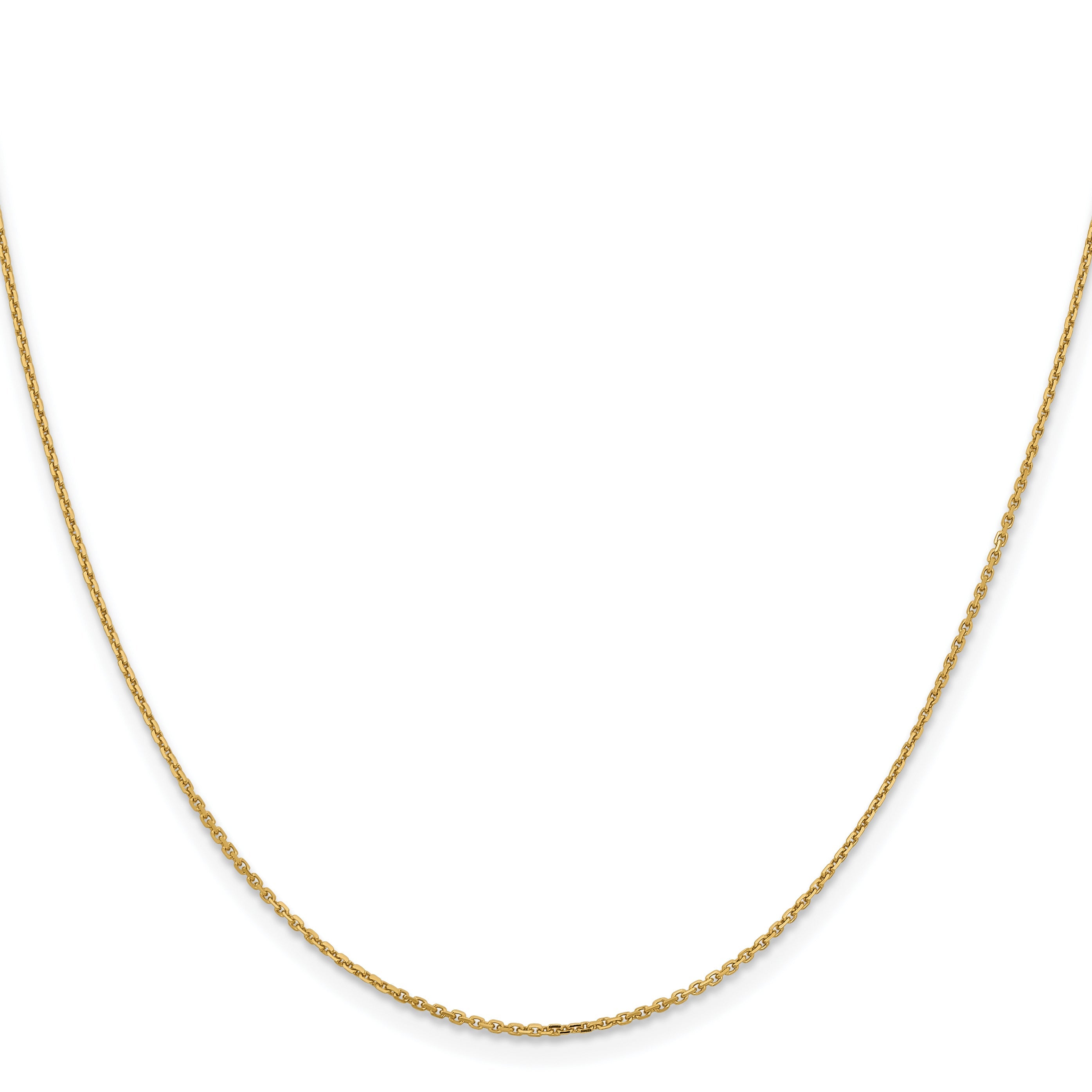 16 Inch 14K Yellow Gold 1.05mm D/C Cable Chain Necklace