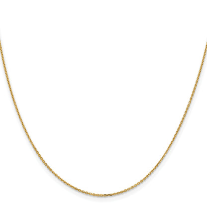24 Inch 14K Yellow Gold 1.05mm D/C Cable Chain Necklace