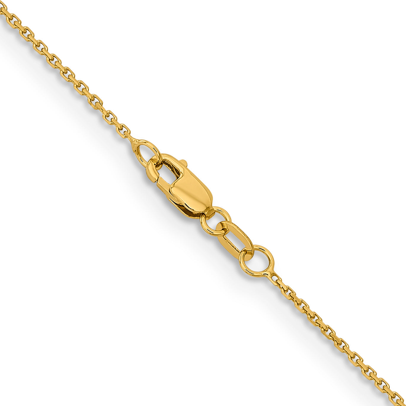 18 Inch 14K Yellow Gold 1.05mm D/C Cable Chain Necklace