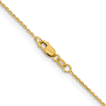 18 Inch 14K Yellow Gold 1.05mm D/C Cable Chain Necklace