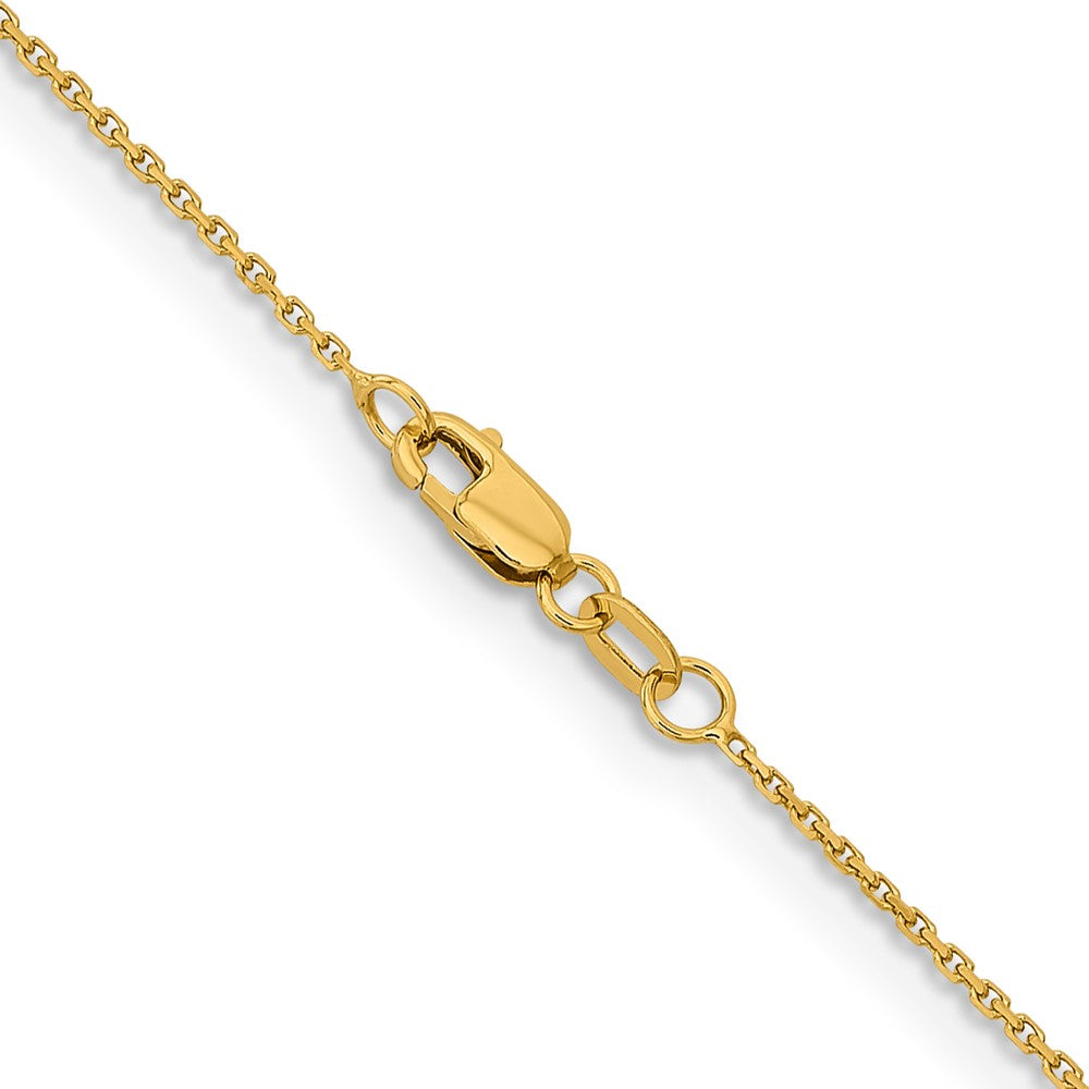 22 Inch 14K Yellow Gold 1.05mm D/C Cable Chain Necklace