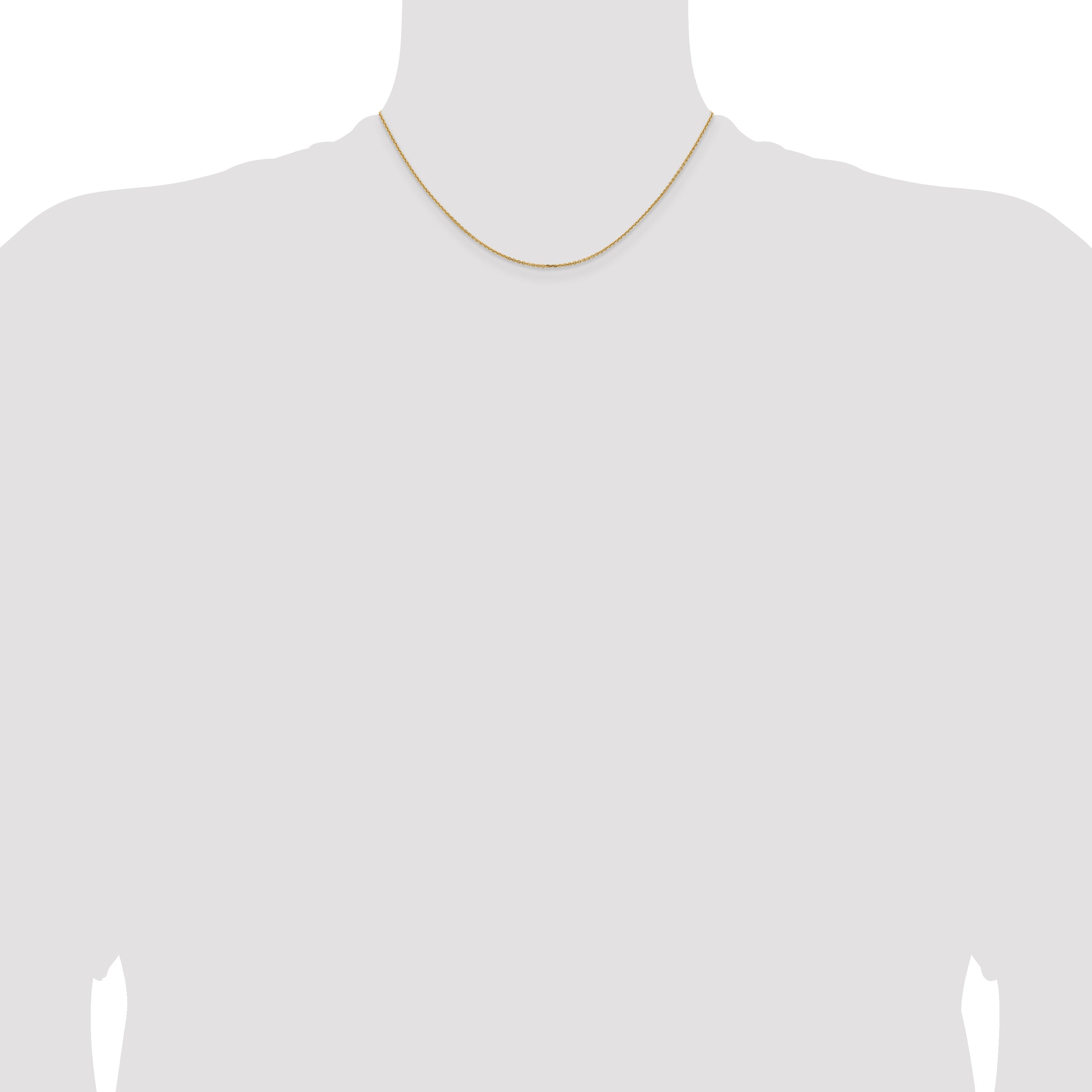 16 Inch 14K Yellow Gold 1.05mm D/C Cable Chain Necklace