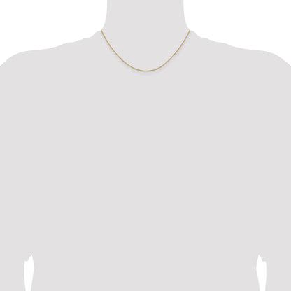 16 Inch 14K Yellow Gold 1.05mm D/C Cable Chain Necklace