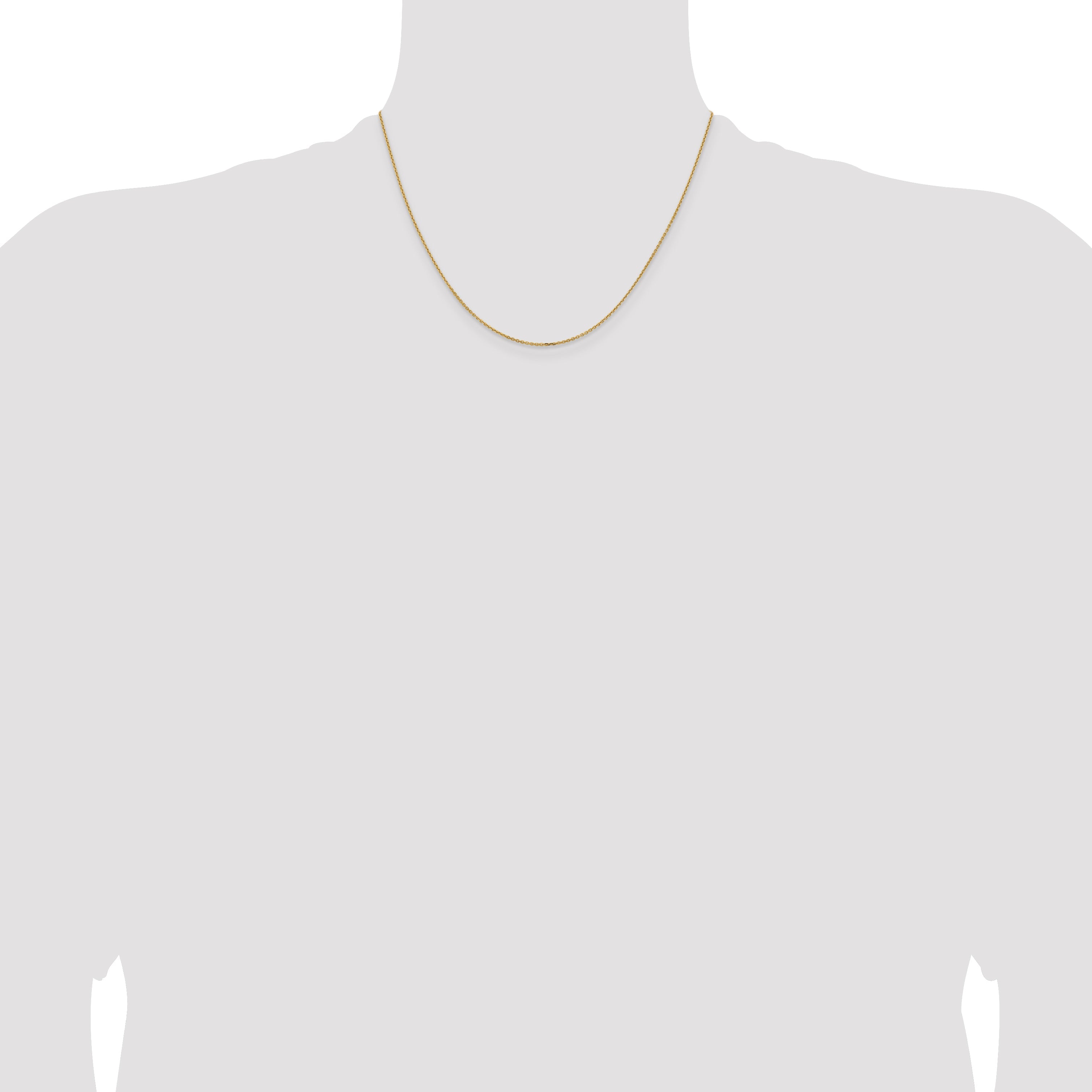 18 Inch 14K Yellow Gold 1.05mm D/C Cable Chain Necklace