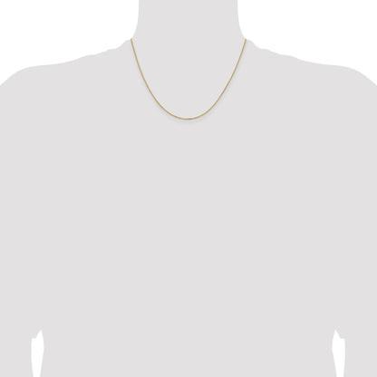 18 Inch 14K Yellow Gold 1.05mm D/C Cable Chain Necklace