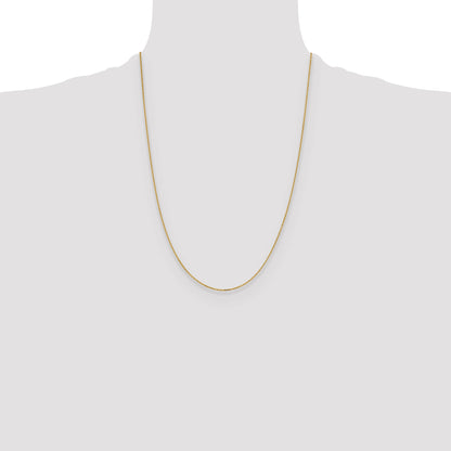 24 Inch 14K Yellow Gold 1.05mm D/C Cable Chain Necklace